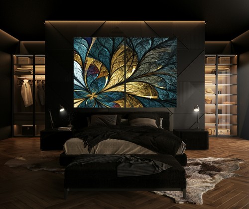 Foglia oro astratto immagine - foglia,