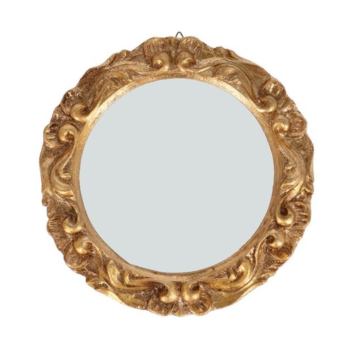 Specchio tondo legno foglia - tondo,