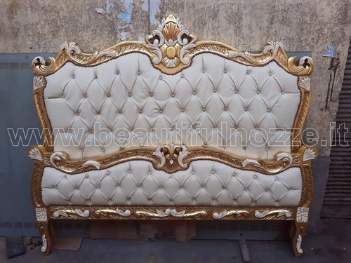 Letto barocco legno foglia - letto,