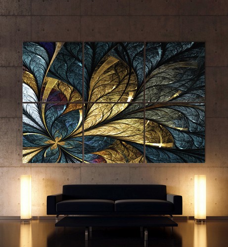 Foglia oro astratto - oro, quadro